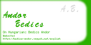 andor bedics business card